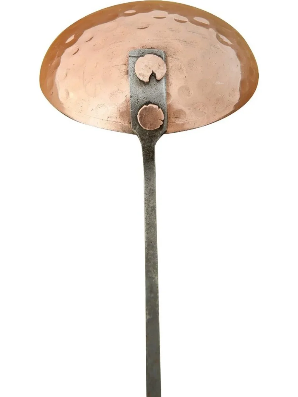 Farmhouse Textured Copper Ladles Set of 4 with Metal Handles & Drawstring Bag